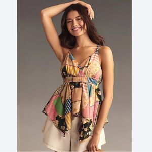 ANTHROPOLOGIE Pilcro Halter Patchwork Tank